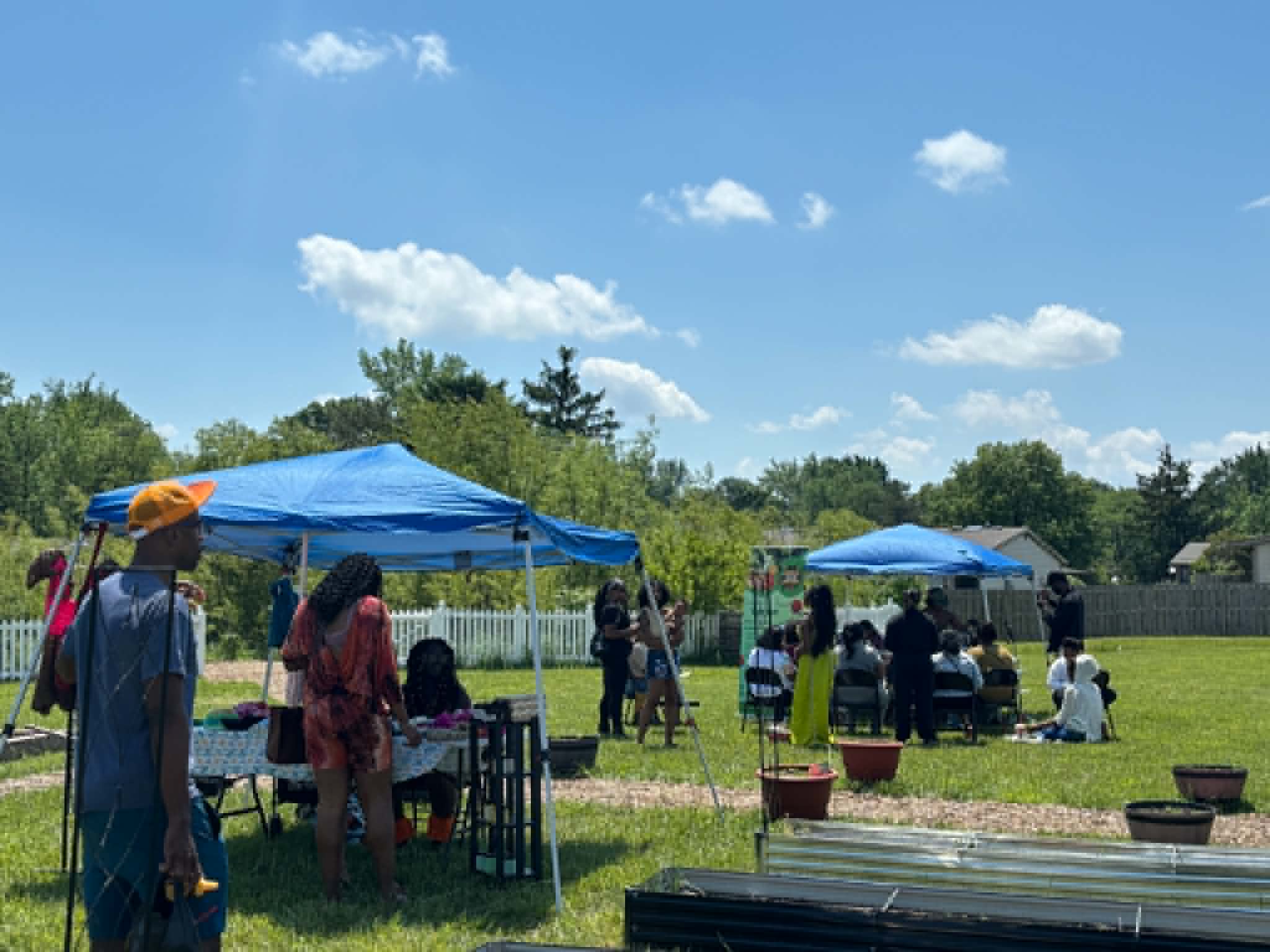 Vendor tents on the green